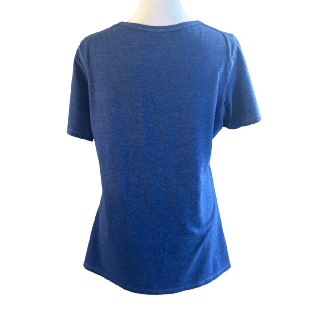 Z by Zella Blue Ruched Side V-Neck Short Sleeve Top - Picture 2 of 4